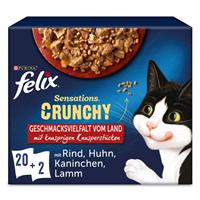 Felix Sensations Crunchy Crumbles 20 x 100 g + 2 x 40 g - met Vlees (20 x 85 g + 2 x 40 g)