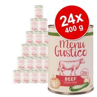 Voordeelpakket Lukullus Menu Gustico 24 x 400 g Hondenvoer - Eend met Wortel, Cranberry's en Rozemarijn