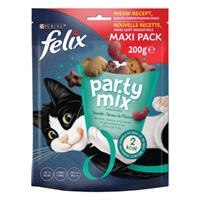 Felix Party Mix Seaside kattensnoep zalm-, koolvis- & forelsmaak maxipack 5 x 200 gr