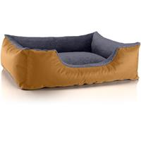 BedDog Hundebett TEDDY, Hundesofa aus Cordura und Microfaser-Velours, waschbares Hundebett mit Rand, Hundekissen vier-eckig:L, GOLDEN-ROCK