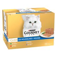 Purina Gourmet Gold Mousse mit Kaninchen, Rind, Kalb, Lamm Nassfutter Katze (24x85 g) 24 x 85 g