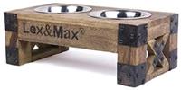 Lex & Max Wooden Feeder - Voerbakken - RVS bakken 17 cm - Hout
