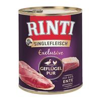 RINTI Singlefleisch Exclusive 6 x 800 g Hondenvoer - Puur gevogelte