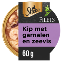 Sheba Filets In Saus 60 g - Kattenvoer - Garnaal&Oceaanvis&Kip