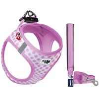 Curli Hundegeschirr Harness Cirkels 35-40 Cm Netz/nylon Rosa
