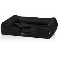 BedDog PREMIUM Orthopädisches Hundebett WUFFI, Memory Foam, mit abnehmbaren Bezug:BLACK (schwarz), L - 