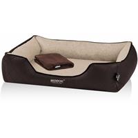 BedDog PREMIUM Orthopädisches Hundebett WUFFI, Memory Foam, mit abnehmbaren Bezug:MELANGE (beige/braun), L