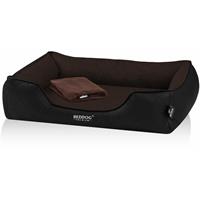 BedDog PREMIUM Orthopädisches Hundebett WUFFI, Memory Foam, mit abnehmbaren Bezug:MOCCA (braun/schwarz), L - 