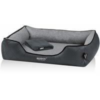 BedDog PREMIUM Orthopädisches Hundebett WUFFI, Memory Foam, mit abnehmbaren Bezug:ROCK-FLOW (grau/grau), L - 