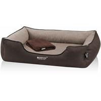 BedDog PREMIUM Orthopädisches Hundebett CLARA, Memory Foam, mit abnehmbaren Bezug:MELANGE (beige/braun), L - 