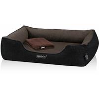 BedDog PREMIUM Orthopädisches Hundebett CLARA, Memory Foam, mit abnehmbaren Bezug:MOCCA (braun/schwarz), L - 