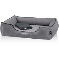 BedDog PREMIUM Orthopädisches Hundebett CLARA, Memory Foam, mit abnehmbaren Bezug:ROCK (grau), L - 