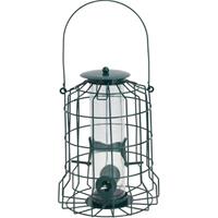 Merkloos 1x Tuinvogels hangende voeder silo/kooi 26 cm - Voor mussen/mezen kleine vogeltjes - Winter vogelvoer huisjes