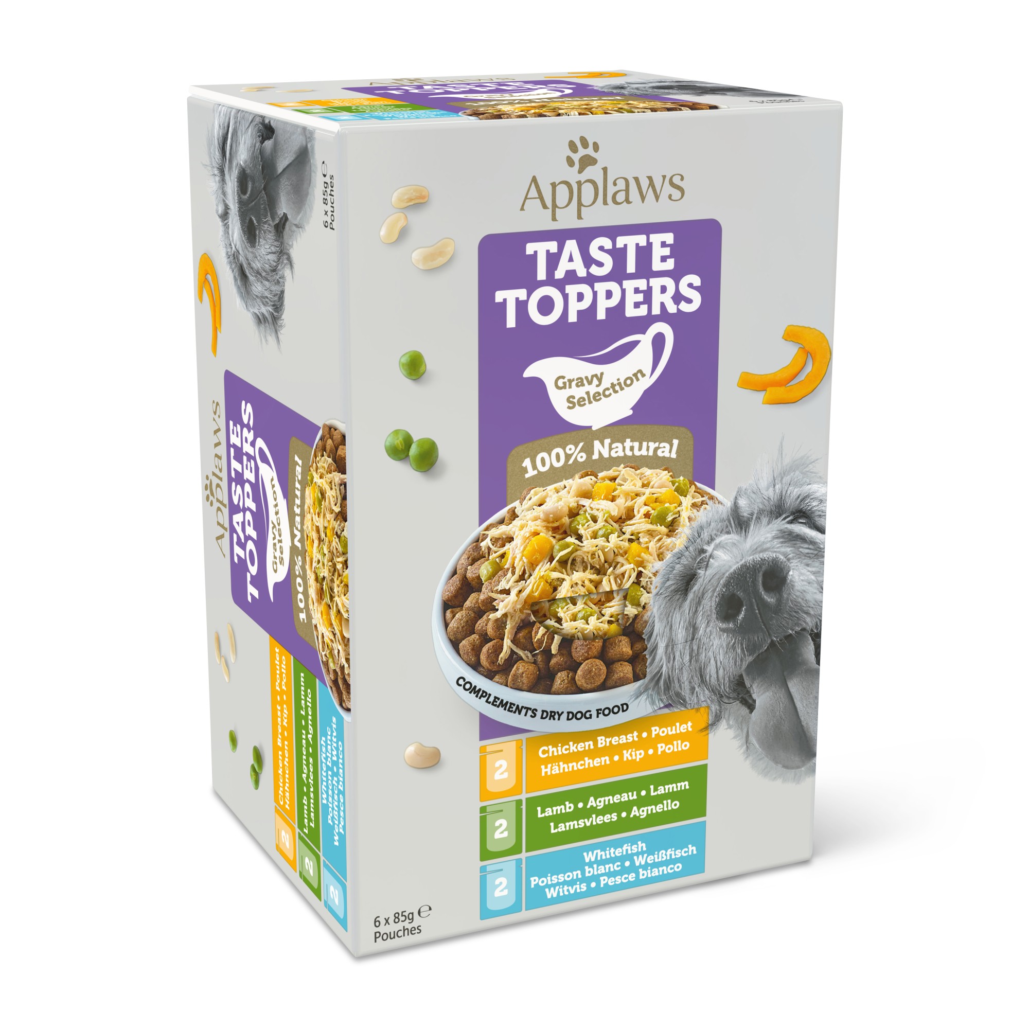 Applaws Dog Taste Toppers Multipack in jus 6 x 85 gr.
