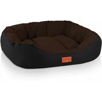 BedDog SABA PREMIUM Hundebett, aus strapazierfähigem Alikante-Gewebe und Cordura, Hundesofa mit Seiten, ovales Kissen für Ihr Haustier, Hundecouch:XL, MOCCA