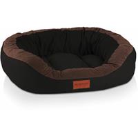 BedDog PRINS PREMIUM Hundebett, aus strapazierfähigem Alicante-Gewebe, Hundesofa mit Seiten, ovales Kissen für Ihr Haustier, Hundecouch:L, BLACK-FIELD