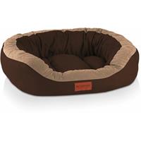 BedDog PRINS PREMIUM Hundebett, aus strapazierfähigem Alicante-Gewebe, Hundesofa mit Seiten, ovales Kissen für Ihr Haustier, Hundecouch:L, CHOCOLATE (braun)