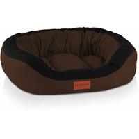 BedDog PRINS PREMIUM Hundebett, aus strapazierfähigem Alicante-Gewebe, Hundesofa mit Seiten, ovales Kissen für Ihr Haustier, Hundecouch:L, MOCCA