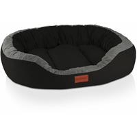 BedDog PRINS PREMIUM Hundebett, aus strapazierfähigem Alicante-Gewebe, Hundesofa mit Seiten, ovales Kissen für Ihr Haustier, Hundecouch:L, THE-ROCK