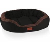 BedDog PRINS PREMIUM Hundebett, aus strapazierfähigem Alicante-Gewebe, Hundesofa mit Seiten, ovales Kissen für Ihr Haustier, Hundecouch:XL, BLACK-FIELD