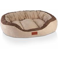 BedDog PRINS PREMIUM Hundebett, aus strapazierfähigem Alicante-Gewebe, Hundesofa mit Seiten, ovales Kissen für Ihr Haustier, Hundecouch:XL, MELANGE