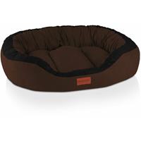 BedDog PRINS PREMIUM Hundebett, aus strapazierfähigem Alicante-Gewebe, Hundesofa mit Seiten, ovales Kissen für Ihr Haustier, Hundecouch:XL, MOCCA