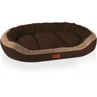 BedDog PRINS PREMIUM Hundebett, aus strapazierfähigem Alicante-Gewebe, Hundesofa mit Seiten, ovales Kissen für Ihr Haustier, Hundecouch:XXL, CHOCOLATE