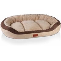 BedDog PRINS PREMIUM Hundebett, aus strapazierfähigem Alicante-Gewebe, Hundesofa mit Seiten, ovales Kissen für Ihr Haustier, Hundecouch:XXL, MELANGE