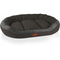 BedDog PRINS PREMIUM Hundebett, aus strapazierfähigem Alicante-Gewebe, Hundesofa mit Seiten, ovales Kissen für Ihr Haustier, Hundecouch:XXL, ROCK-FLOW