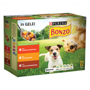 Bonzo Vitafit Multipack Rund Kip Lam In Gelei - Hondenvoer - Rund Kip Lam 12x100 g In Gelei