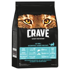 Crave 20% korting! 750 g  Adult Kattenvoer - Adult met Zalm & Witvis Kattenvoer (7 kg)
