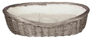 Trixie Basket wicker with lining and cushion 70 cm grey