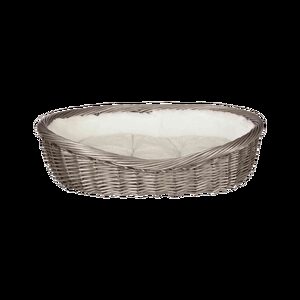 Trixie Basket wicker with lining and cushion 80 cm grey