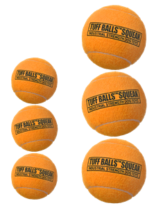 PetSport Tuff Balls Squeak oranje 3 stuks 6 cm