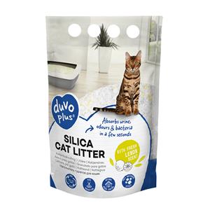 Duvo+ Premium silica kattenbakvulling citroen Geel/wit 5L