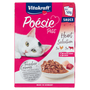 Vitakraft Poésie Petit Heart Selection Nassfutter Katze (6 x 50 g) 3 Packungen (18 x 50 g)