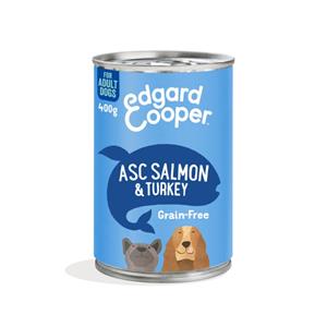 Edgard&Cooper Blik Salmon Turkey Adult - Hondenvoer - Zalm Kalkoen 400 g Graanvrij