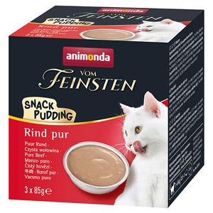 Animonda Vom Feinsten Snack Pudding Kattenvoer - 3 x 85 g Rind pur