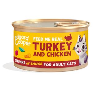 Edgard&Cooper Adult Chuncks 85 g - Kattenvoer - Kalkoen&Kip