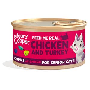 Edgard&Cooper Senior Chuncks - Kattenvoer - Kip Kalkoen 85 g