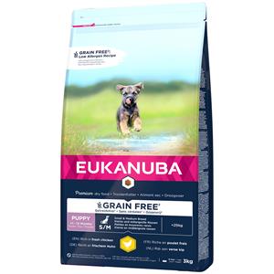 Eukanuba 3kg  Grain Free Puppy Small / Medium Breed Kip Hondenvoer droog