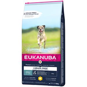 Eukanuba 12kg  Grain Free Adult Small / Medium Breed Kip Hondenvoer droog