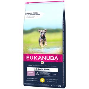 Eukanuba 12kg  Grain Free Puppy Small / Medium Breed Kip Hondenvoer droog