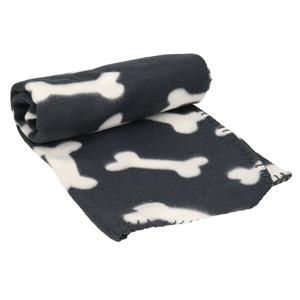 Excellent Houseware Fleece huisdieren deken voor honden 100 x 70 cm zwart