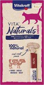 Vitakraft Vita Naturals Liquid Katzensnack mit Rind (5 Stk.) 1 Packung