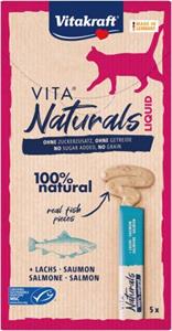 Vitakraft Vita Naturals Liquid Katzensnack mit Lachs (5 Stk.) 3 Packungen