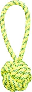 Trixie aquatoy touw met bal drijvend polyester geel / groen (7X7X21 CM)
