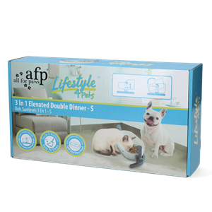 AFP Lifestyle 4 Pet-3 In 1 Elevated Double Dinner - S