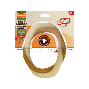 Nylabone Extreme Chew Bully Rawhide Combo Ring - Medium