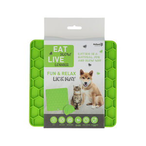 Eat Slow Fun & Relax Lick Mat 23x19 cm - Hondenvoerbak - Groen